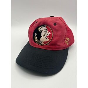 Vintage Florida State Seminoles Baseball Cap Red Black FSU Logo NCAA Adjustable